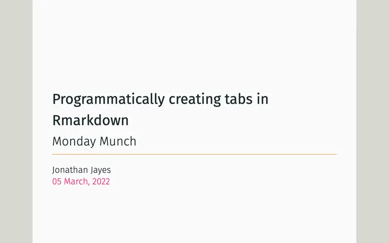 Screenshot of Programmatically creating tabs in R Markdown