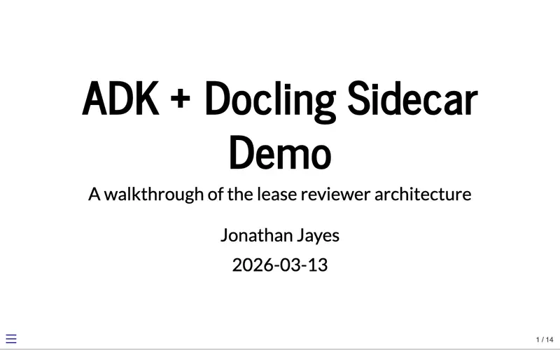 Screenshot of ADK and Docling sidecar demo
