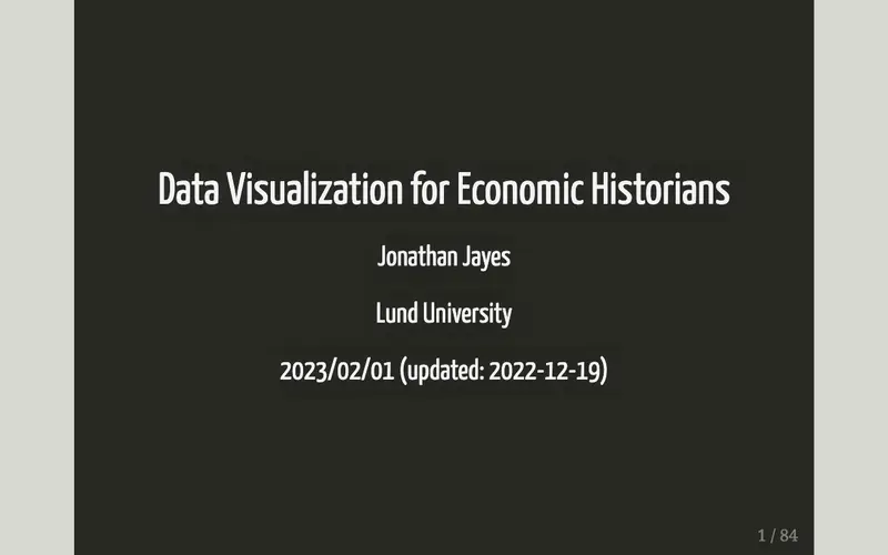Screenshot of Data visualisation for economic historians