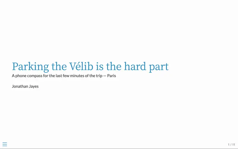 Screenshot of Parking the Vélib is the hard part