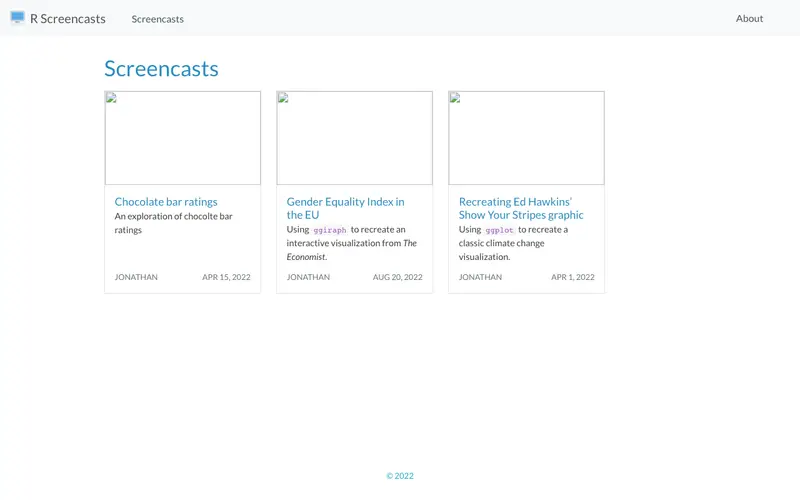 Screenshot of R screencasts